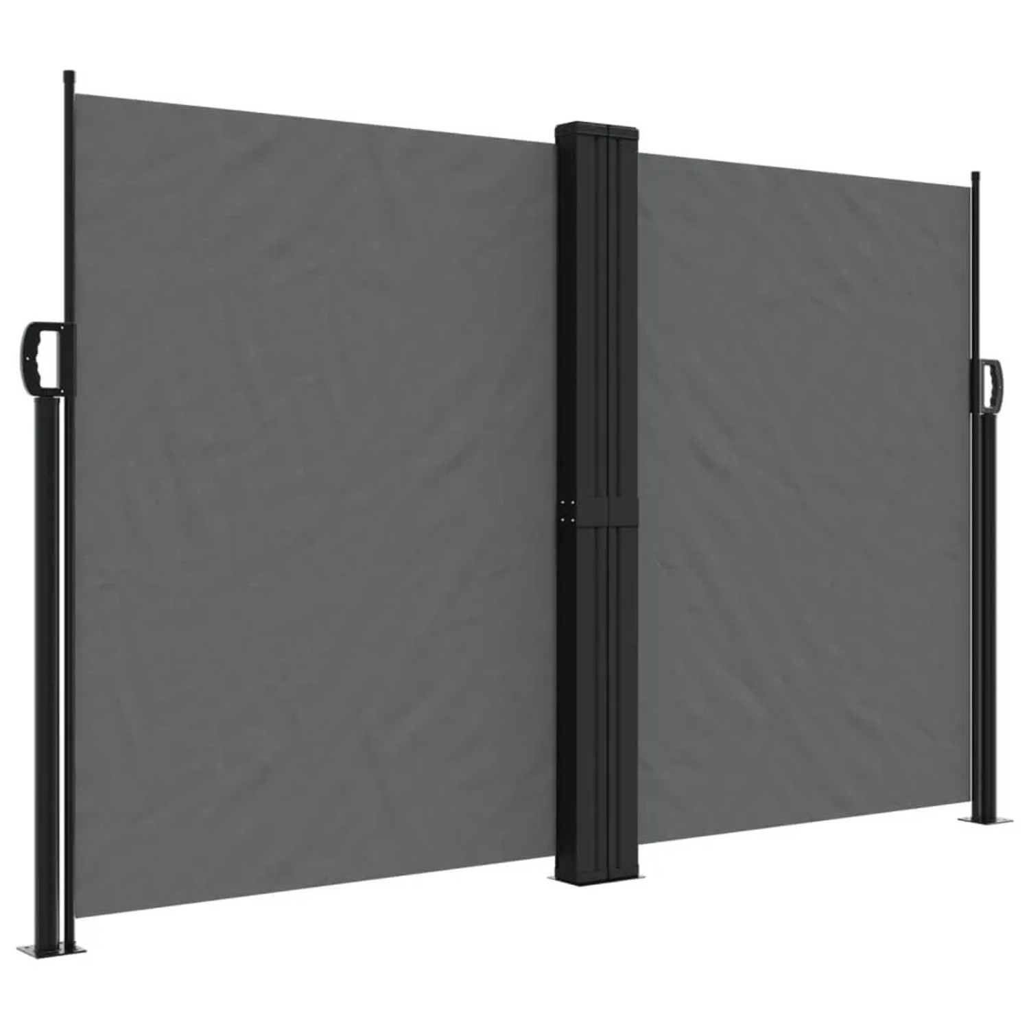 Furnicato Seitenmarkise Ausziehbar 160x600 Cm Anthrazit Polyester Mit Pu-beschichtung Stahlrahmen Wasserfest Und Uv-beständig
