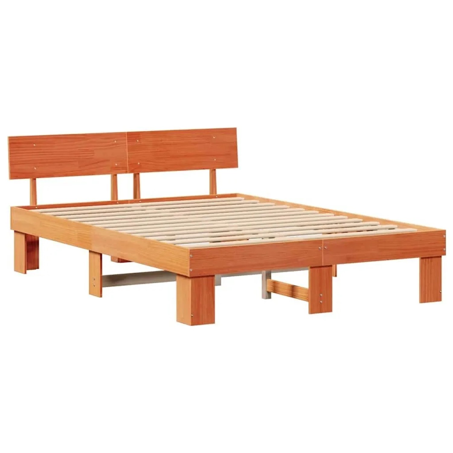 vidaXL Bettrahmen Wachsbraun 150 x 200 cm Massives Kiefernholz 872565