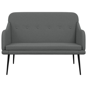 Dunkelgraue vidaXL Sitzbank aus Stoff mit Metallbeinen, 110x76x80 cm.
