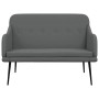 Dunkelgraue vidaXL Sitzbank aus Stoff mit Metallbeinen, 110x76x80 cm.