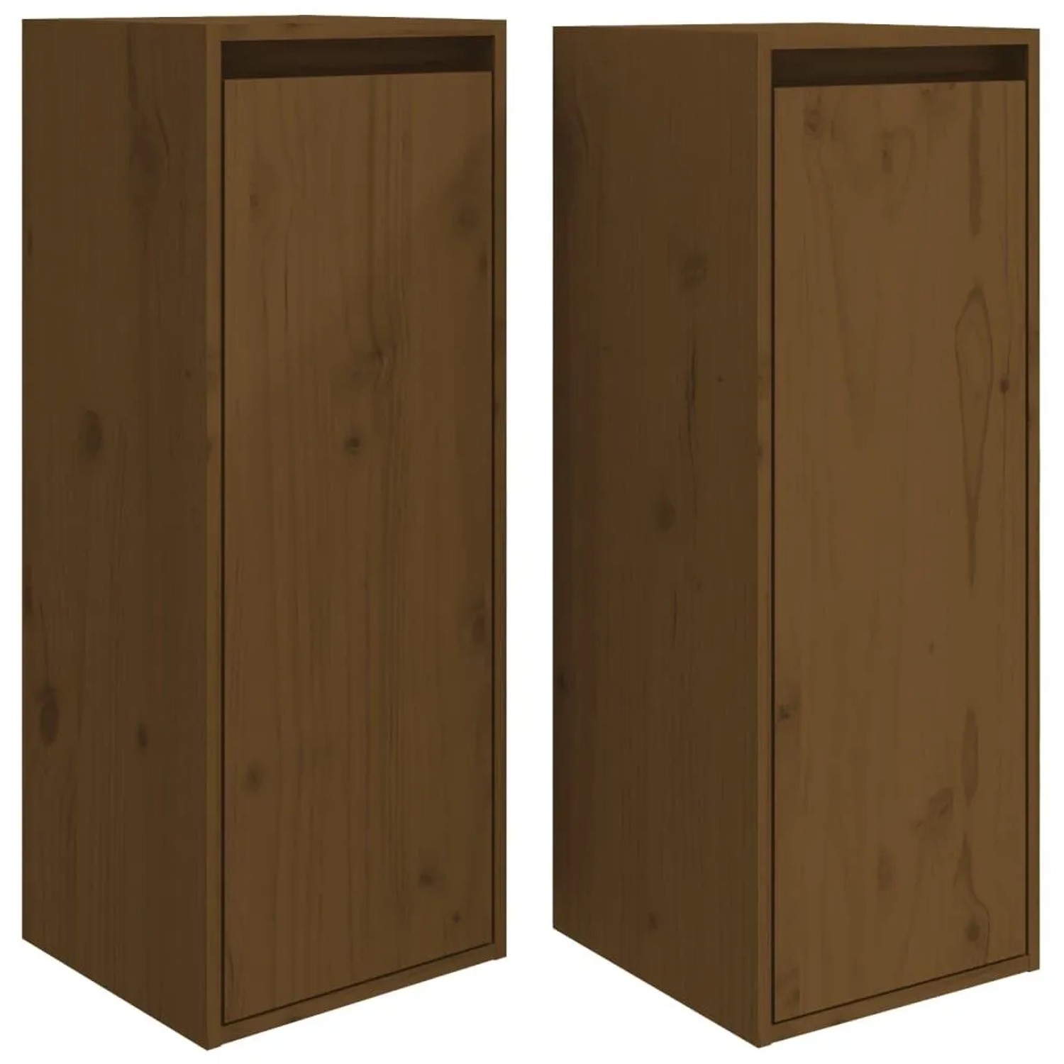 vidaXL Wandschränke 2 Stk Honigbraun 30x30x80 cm Massivholz Kiefer 813502