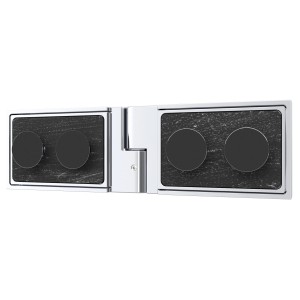 Breuer Drehtür Panorama mit Festteil, Anschlag links, Chromoptik für Duschkabine.