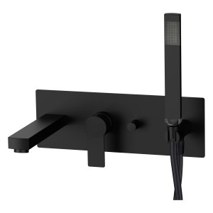 pianura Unterputz Wannenarmatur mit Handbrause, matt schwarz.