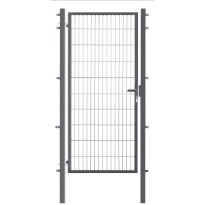 Metallzaun Einzeltor für Doppelstabmatten Anthrazit Rahmen 200 cm x 100 cm