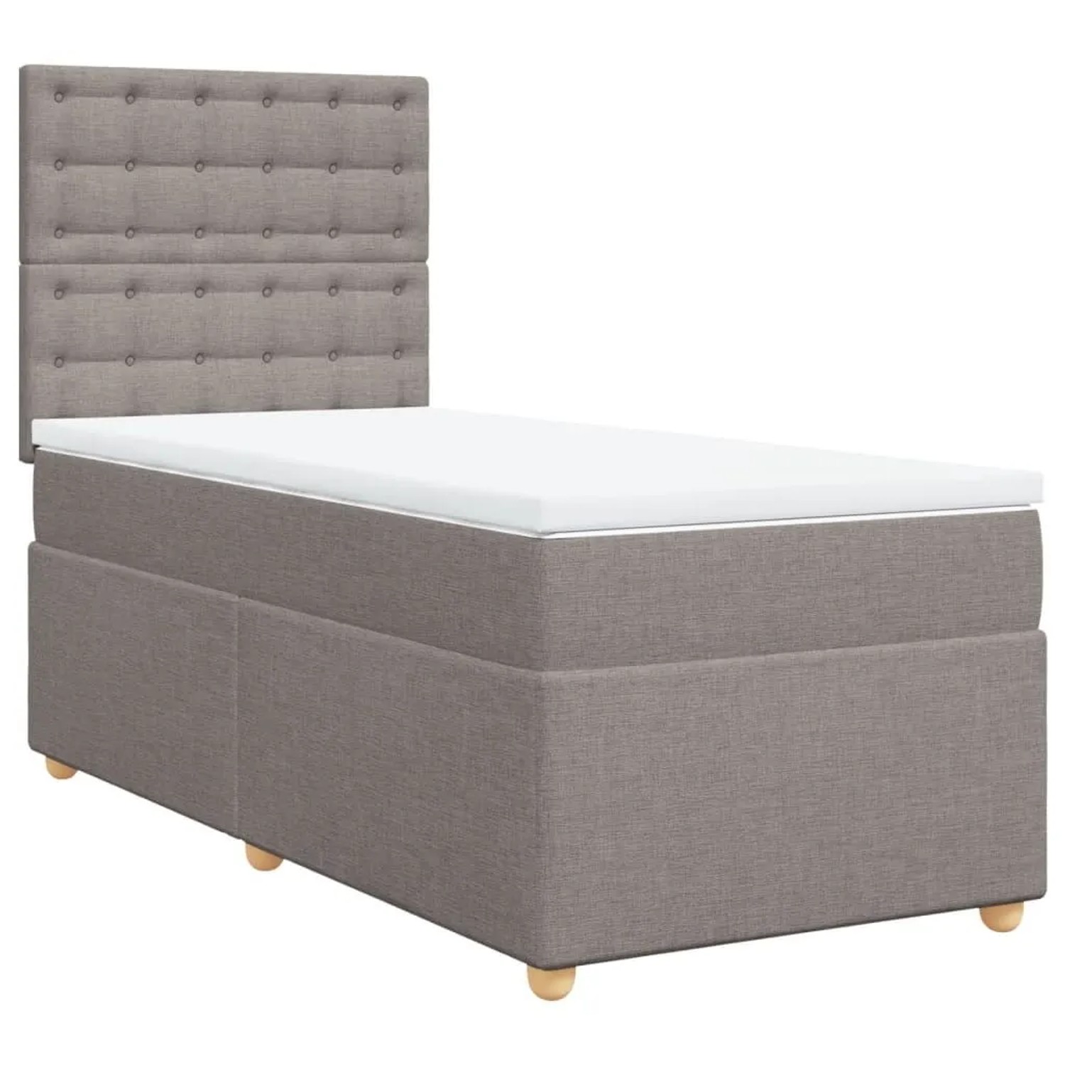 vidaXL Boxspringbett mit Matratze Taupe 90x200 cm Stoff 3293481