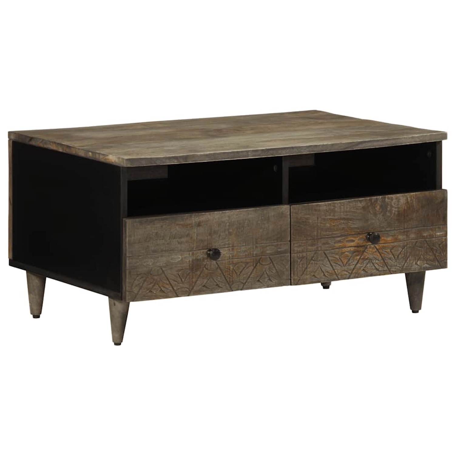 vidaXL Couchtisch Hellgrau 80x54x40 cm Massivholz Mango 4017805 günstig online kaufen