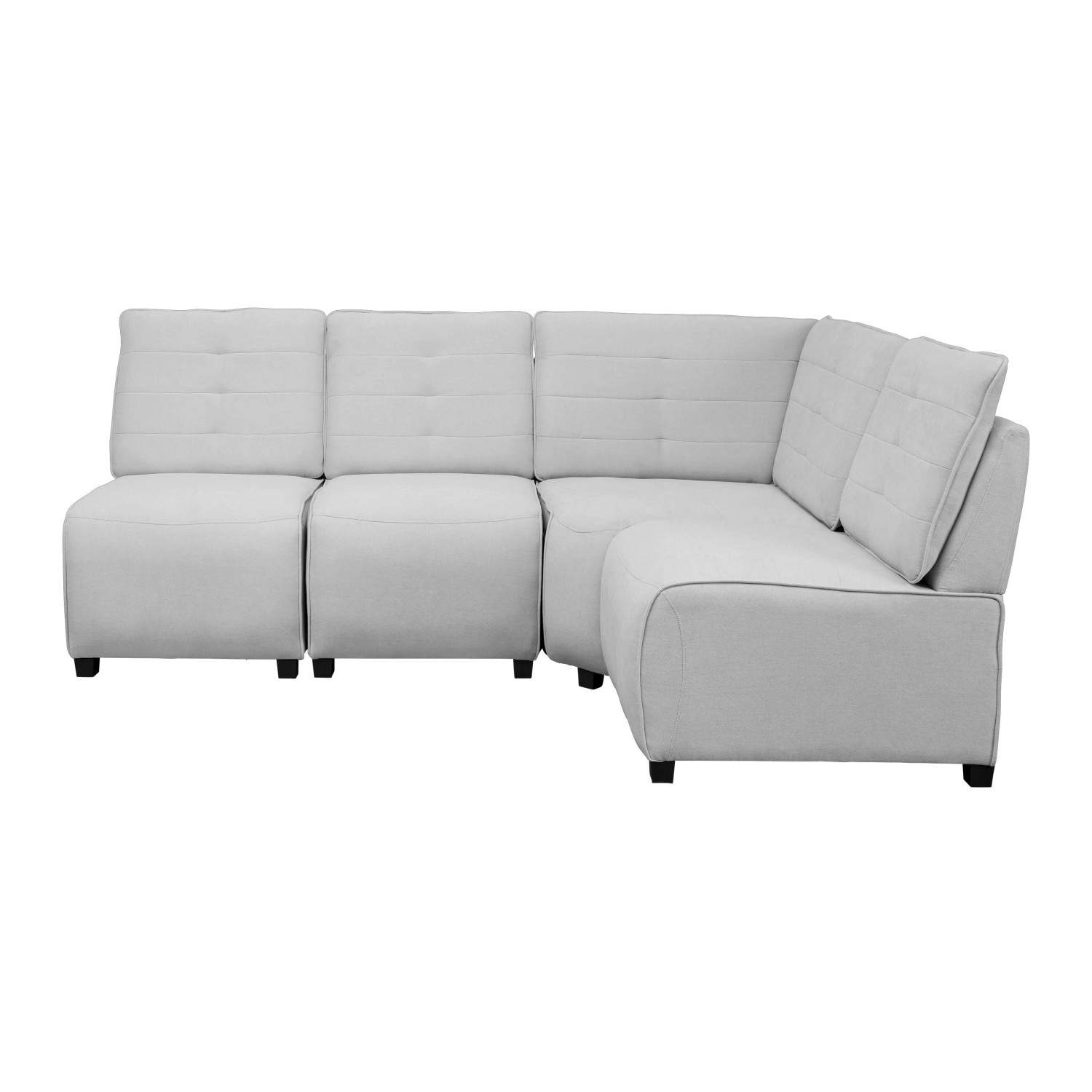 Bessagi Home Wohnlandschaft Victoire Hellgrau Webstoff