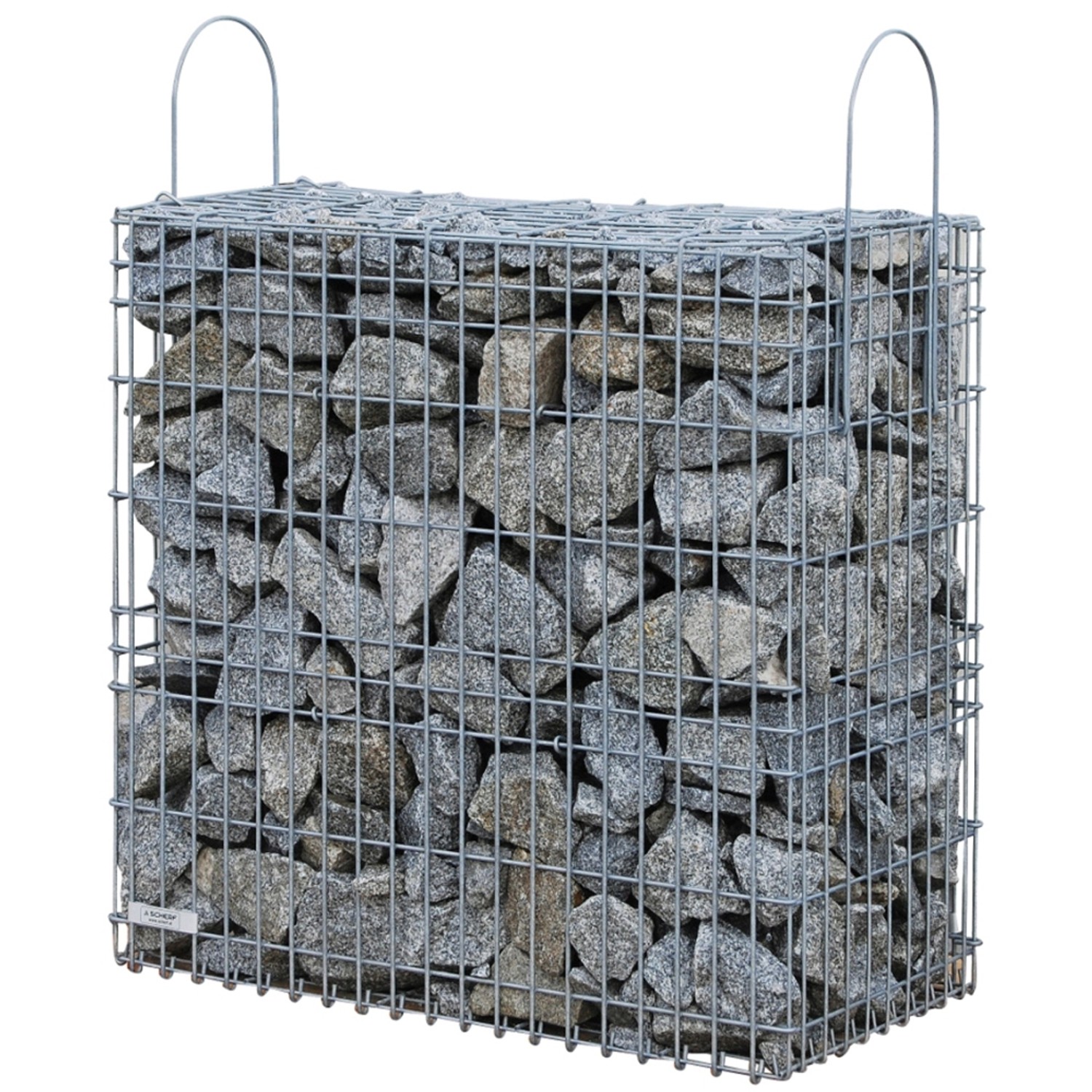 Scherf Fertig-Gabione Granitbruch Salz & Pfeffer 100 cm x 100 cm x 50 cm