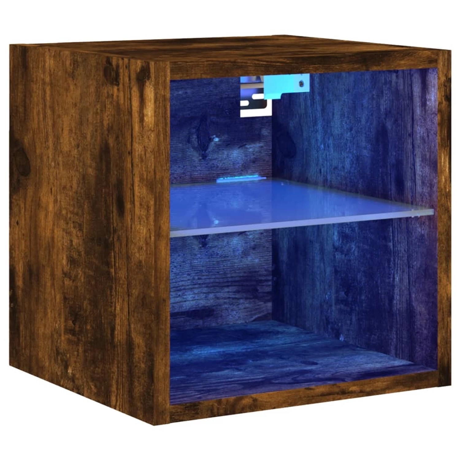 vidaXL TV-Wandschrank mit LED-Leuchten Räuchereiche 30x28,5x30 cm 836981