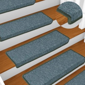 vidaXL Stufenmatten 15 Stk 65x21x4 cm Dunkelgrün Rechteckiger Rand 326193