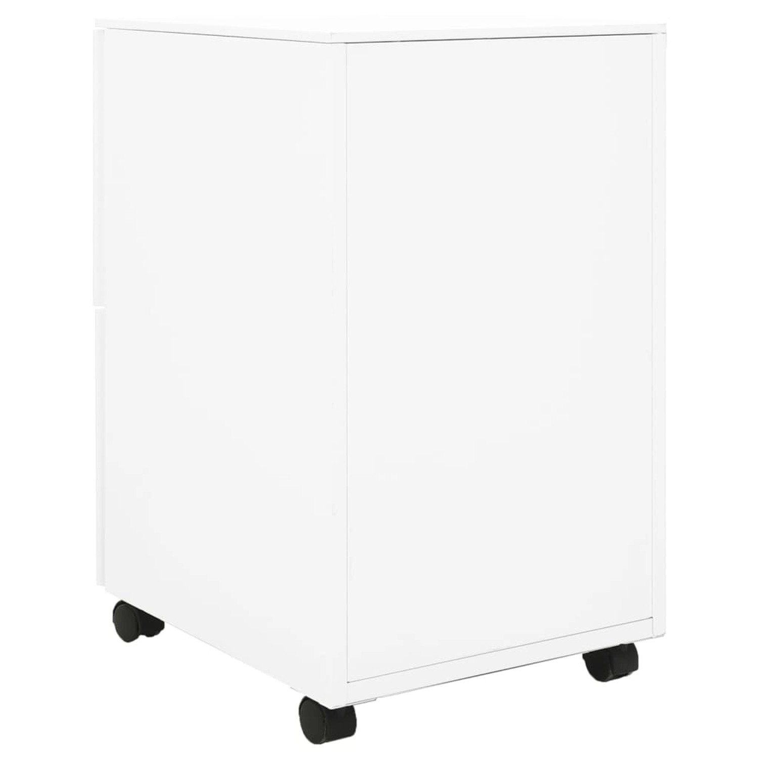 Weißer vidaXL Aktenschrank mit Rollen aus Stahl, 39x45x67 cm, für Büro.