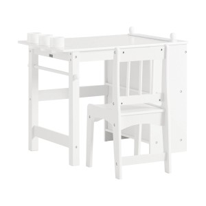 SoBuy Kindertisch mit 1 Stuhl Kindersitzgruppe Maltisch für Kinder Weiß KMB60-W