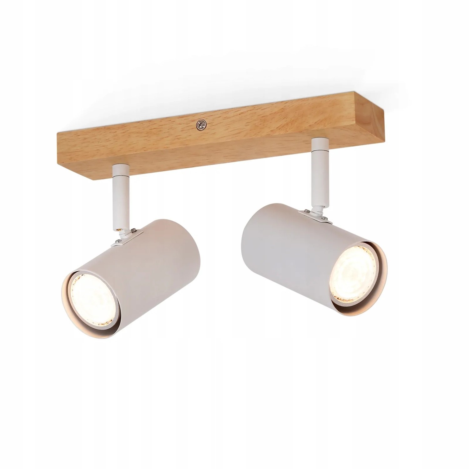 NETTLIFE Deckenstrahler 2 Flammig Holz Deckenleuchte Deckenlampe GU10 Weiß Flurlampe Modern Indoor Deckenspots Schwenkbar 350° Spotslight