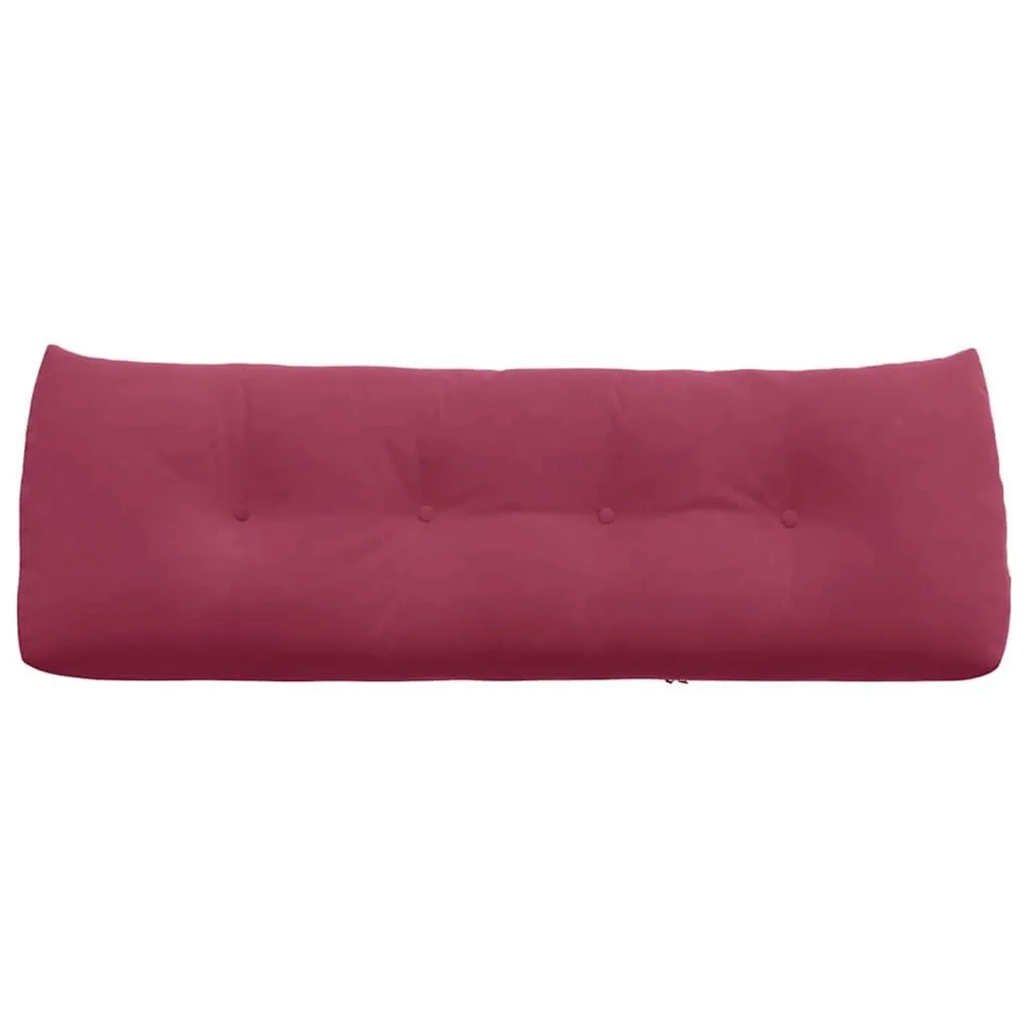Weinrotes Samt-Rückenkissen vidaXL, 140 cm, mit gesteppten Knöpfen. Perfekt für Betten & Sofas.
