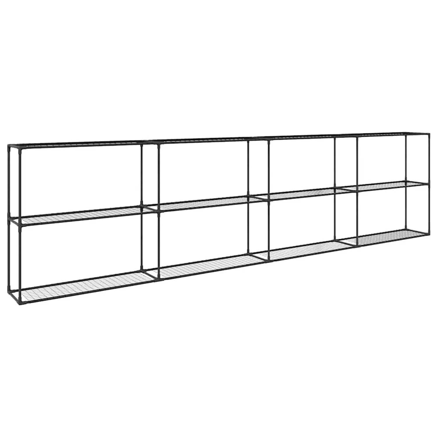 vidaXL 3-Stöckiger Pflanzenständer Schwarz 400 x 32 x 104 cm Stahl 42021343