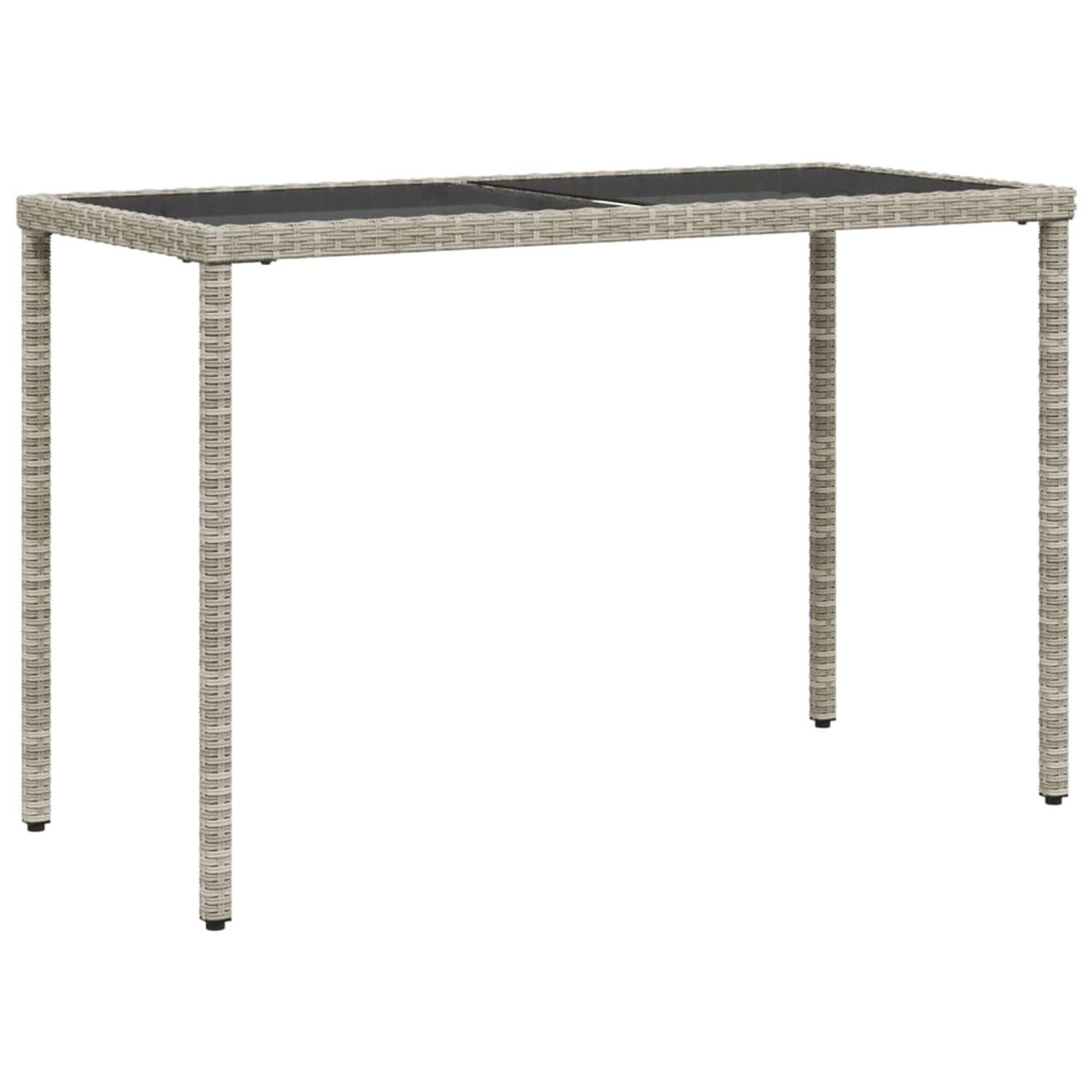 vidaXL Gartentisch mit Glasplatte Hellgrau 115x54x74 cm Poly Rattan 365079 günstig online kaufen