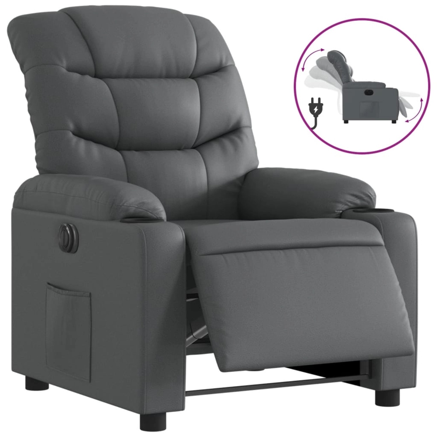 vidaXL Relaxsessel Elektrisch Grau Kunstleder 3206588 günstig online kaufen