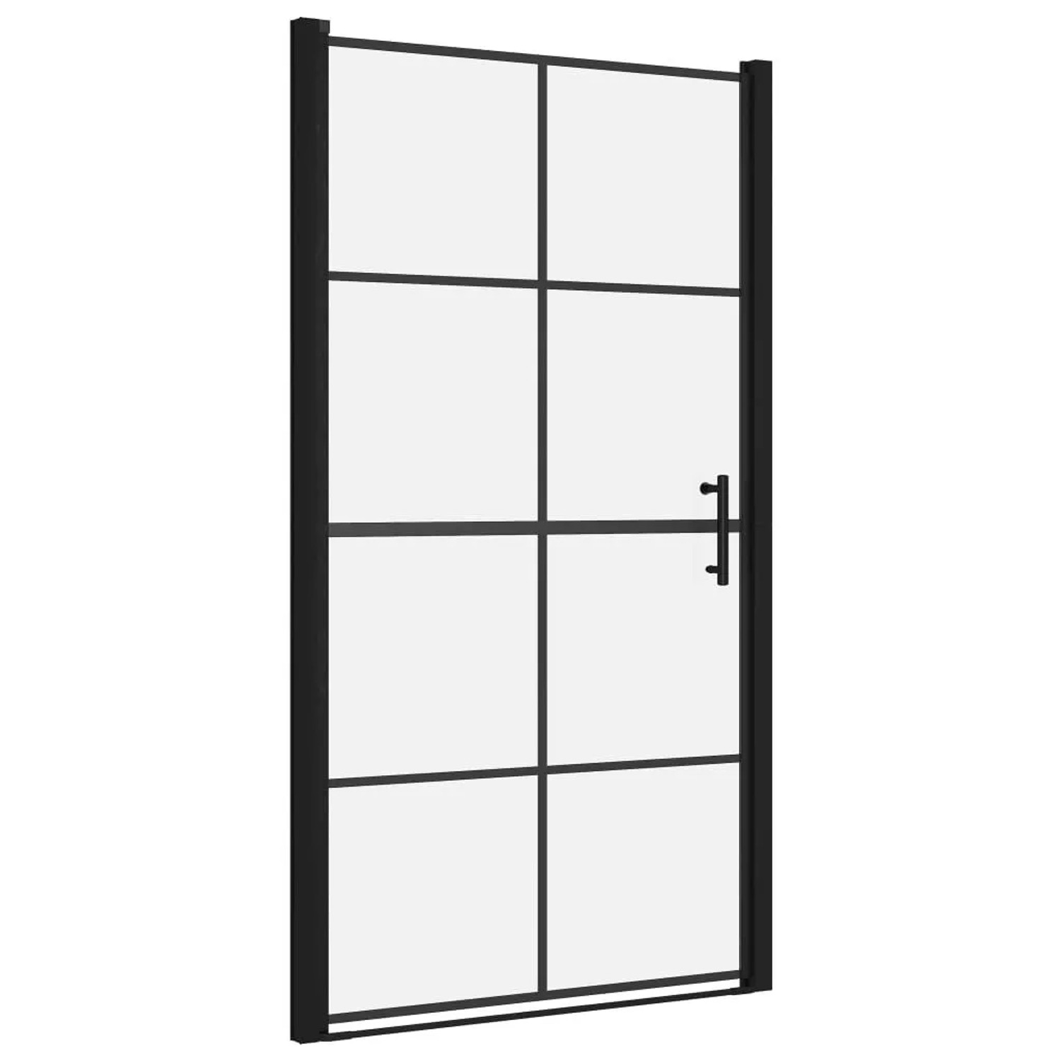 vidaXL Duschtür Hartglas 100x178 cm Schwarz 148892