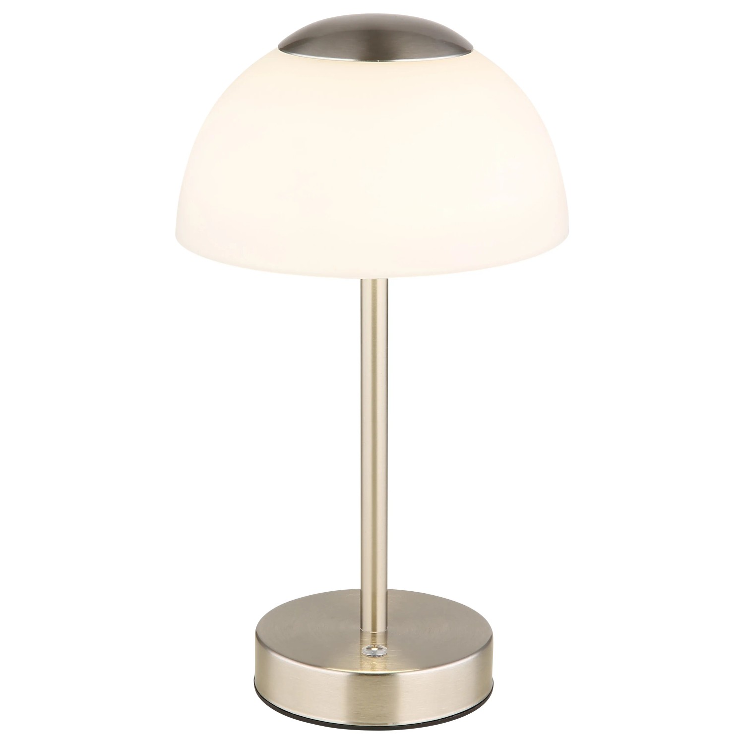 Globo Sarima LED-Tischleuchte, 31 cm, Nickel matt, mit Touchdimmer und Akku.