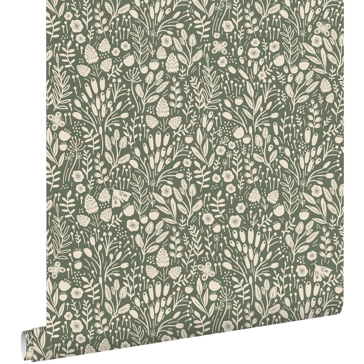 ESTAhome Tapete Blumen Grün 50 x 900 cm günstig online kaufen