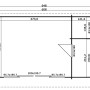Grundriss Gartenhaus Java von Lasita Maja, 608x390 cm, mit Maßangaben.