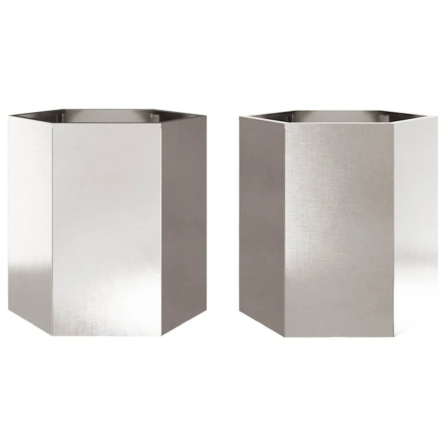 vidaXL Garten-Pflanzgefäße 2 Stk Sechseckig 46x40x45 cm Edelstahl 851117 günstig online kaufen