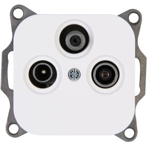 Kopp Antennensteckdose 3-fach Donau Arktisweiß für TV, RF & SAT