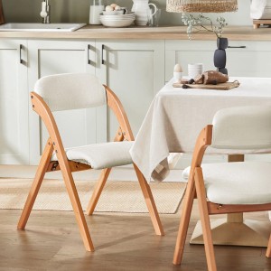 SoBuy 2er Set Esszimmerstuhl Klappstuhl Küchenstuhl Polsterstuhl mit Lehne Weiß FST92-Wx2