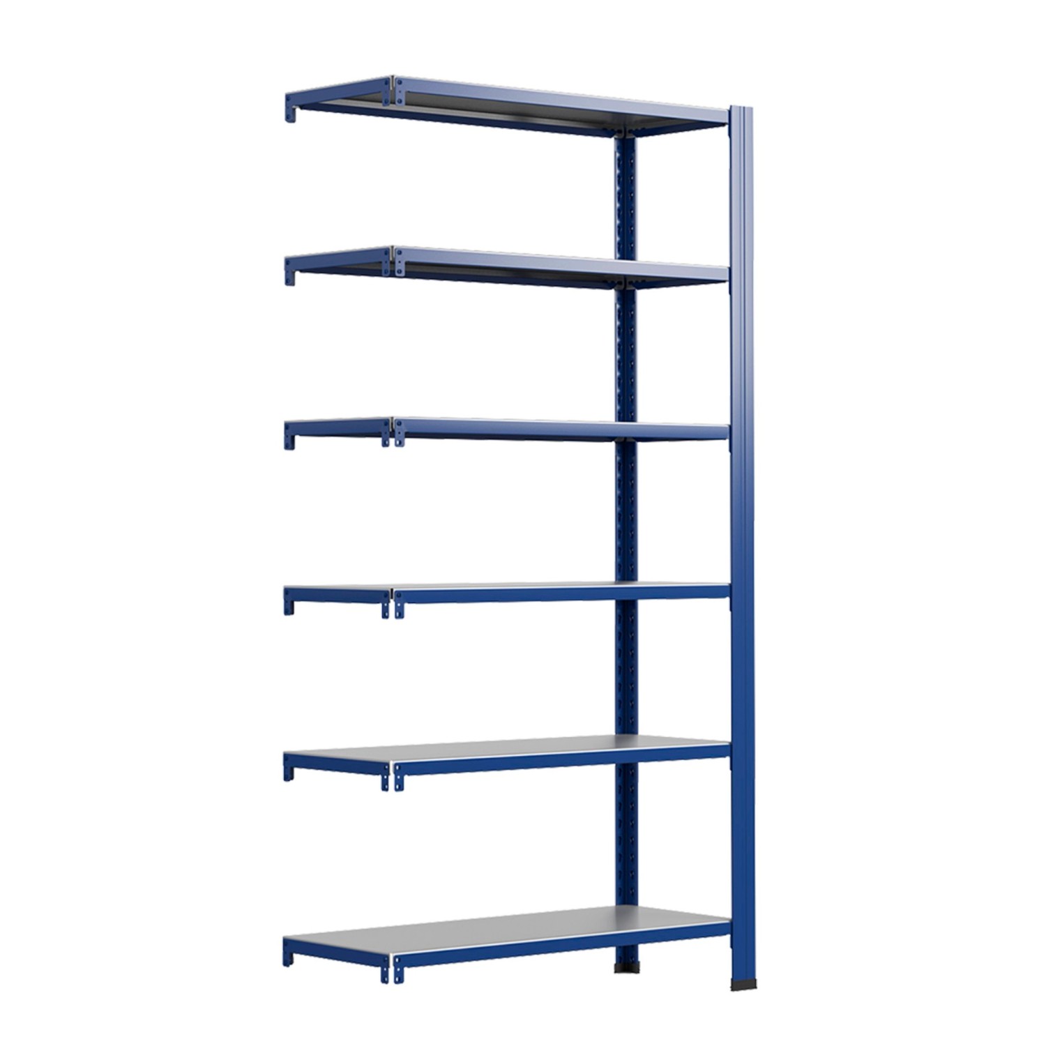 Ar Shelving T Profile Zusatzmodul Blau & Verzinkt 250x120x30 cm 6 Böden 180 kg