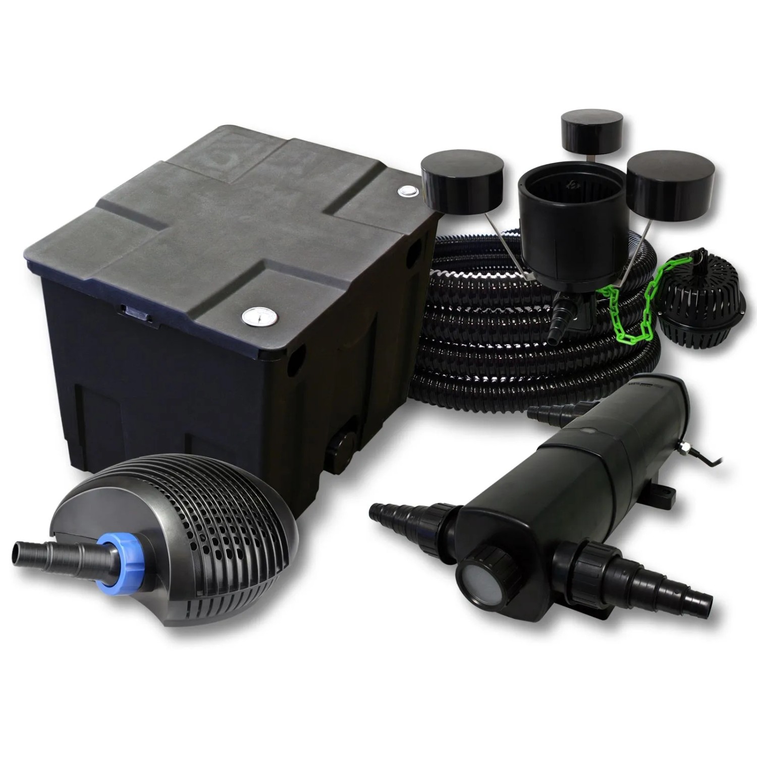 Sunsun Filter Set 12000L Teich18W Teichklärer 40W Pumpe 25M Schlauch Skimmer Csp-250