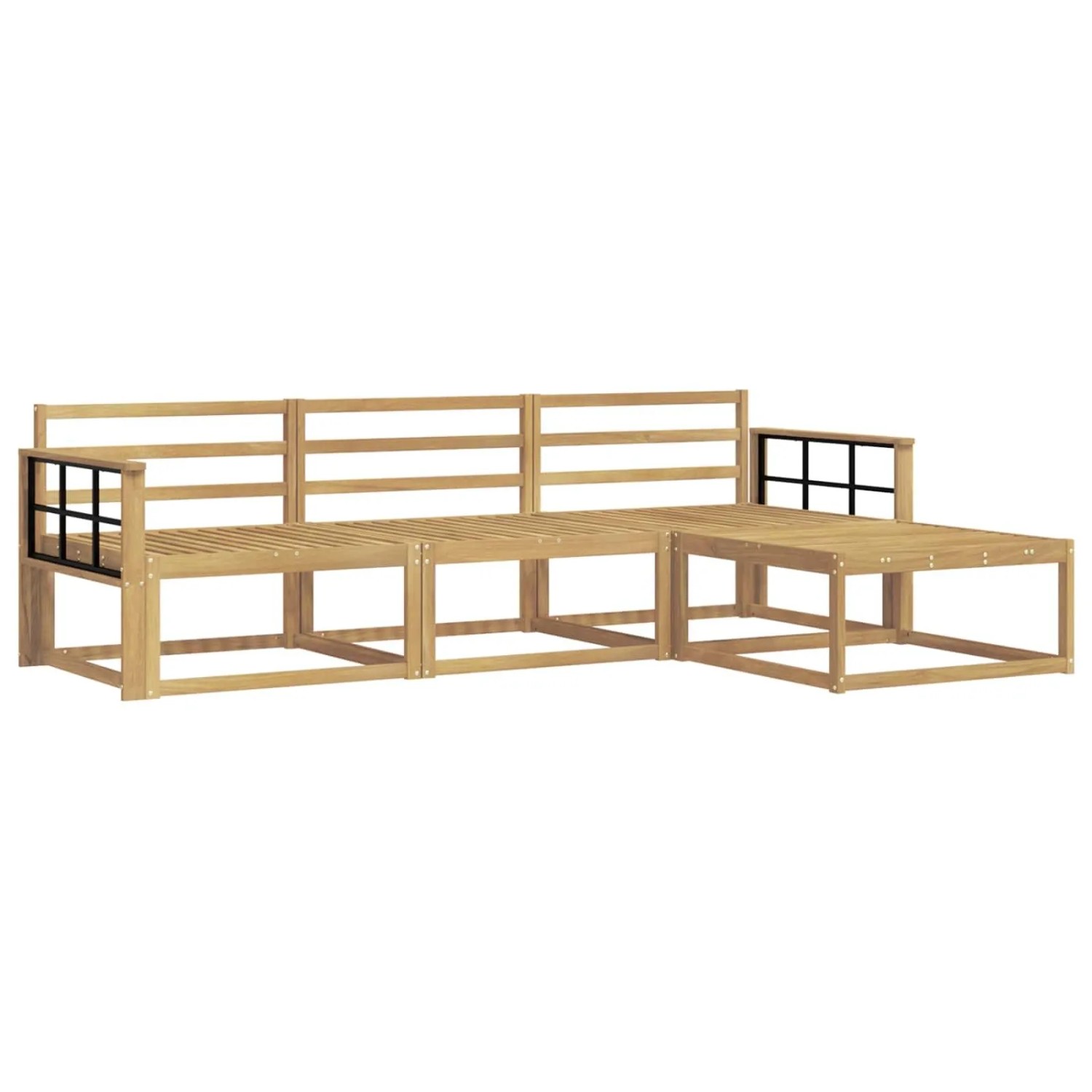 vidaXL Outdoor-Sofagarnitur 4 Stk Weiß 249,5 x 162,5 x 73 cm 3386278
