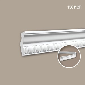 Flexible, weiße PROFHOME Eckleiste aus Polyurethan, 200 cm lang, für Paneele und Wandgestaltung.