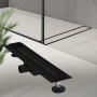Schwarze LuxeBath Duschrinne, 50 cm, befliesbar, extra flach, 2in1 Design für moderne Dusche.