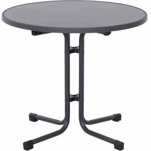 Runder, anthrazitfarbener Siena Garden Klapptisch Paco, Ø 80 cm, ideal für Balkon und Garten.