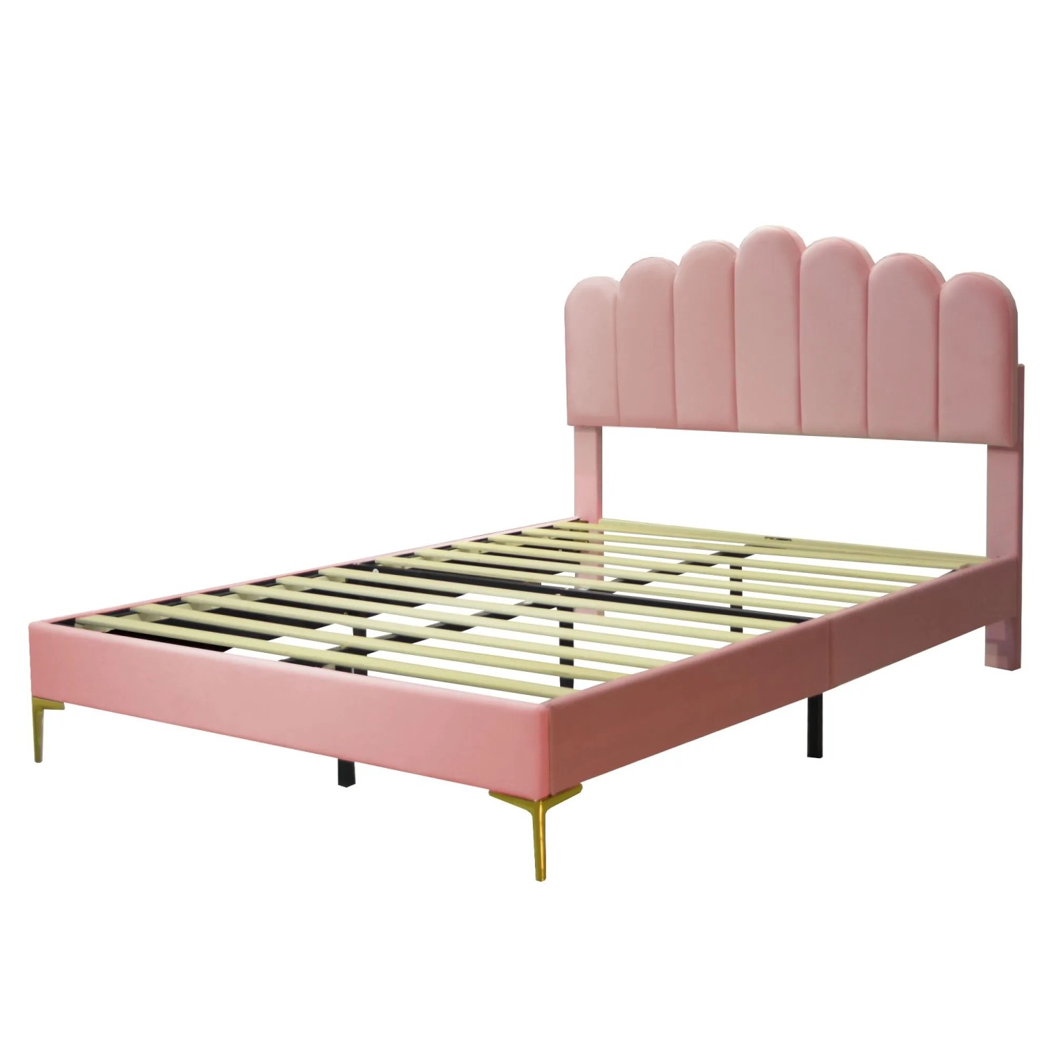 okwish Polsterbett 140x200cm mit Kopfteil Schlafzimmer Rosa ohne Matratze