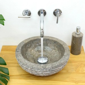Wohnfreuden Marmor Waschbecken 015 Mini 30 cm Grau