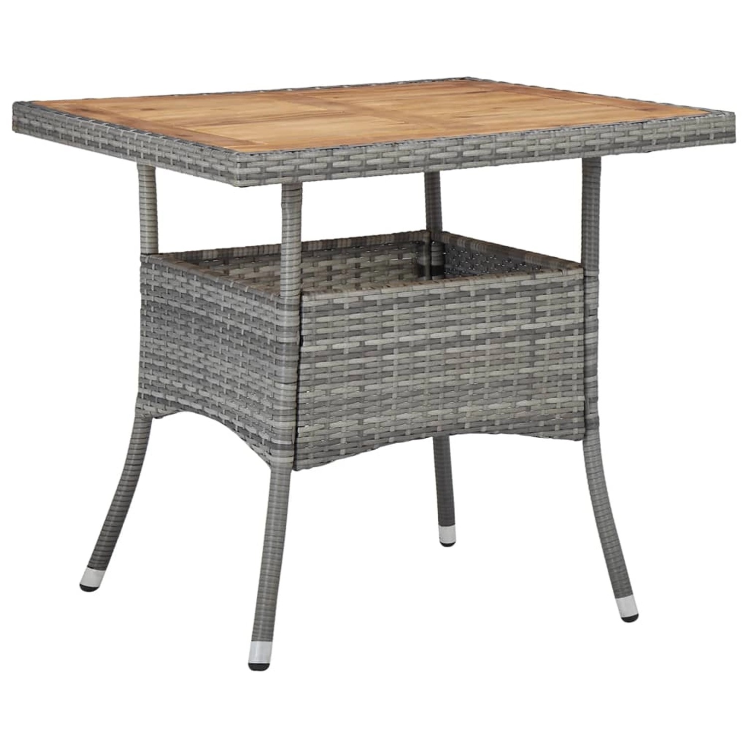 vidaXL Garten-Esstisch Grau Poly Rattan und Massivholz Akazie 46172 günstig online kaufen