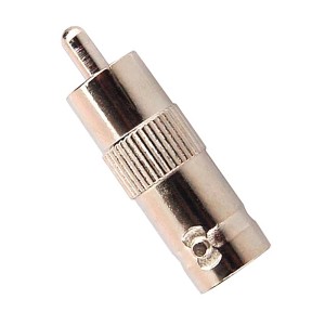 Blanko BNC-Adapter: BNC-Buchse auf Cinch-Stecker aus Aluminium für Sicherheit & Haustechnik.