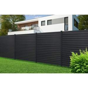 Floraworld Steckzaun-Erweiterung aus Stahl, 180x180cm, zum Aufdübeln. Gartenzaun-Set in Anthrazit.