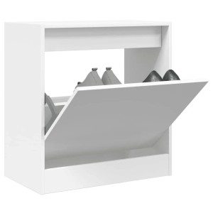 vidaXL Schuhschrank Weiß 60x34x63,5 cm Holzwerkstoff 839938