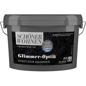 Schöner Wohnen Glimmer-Optik Effektlack Aquamarin, 1 Liter Gebinde.