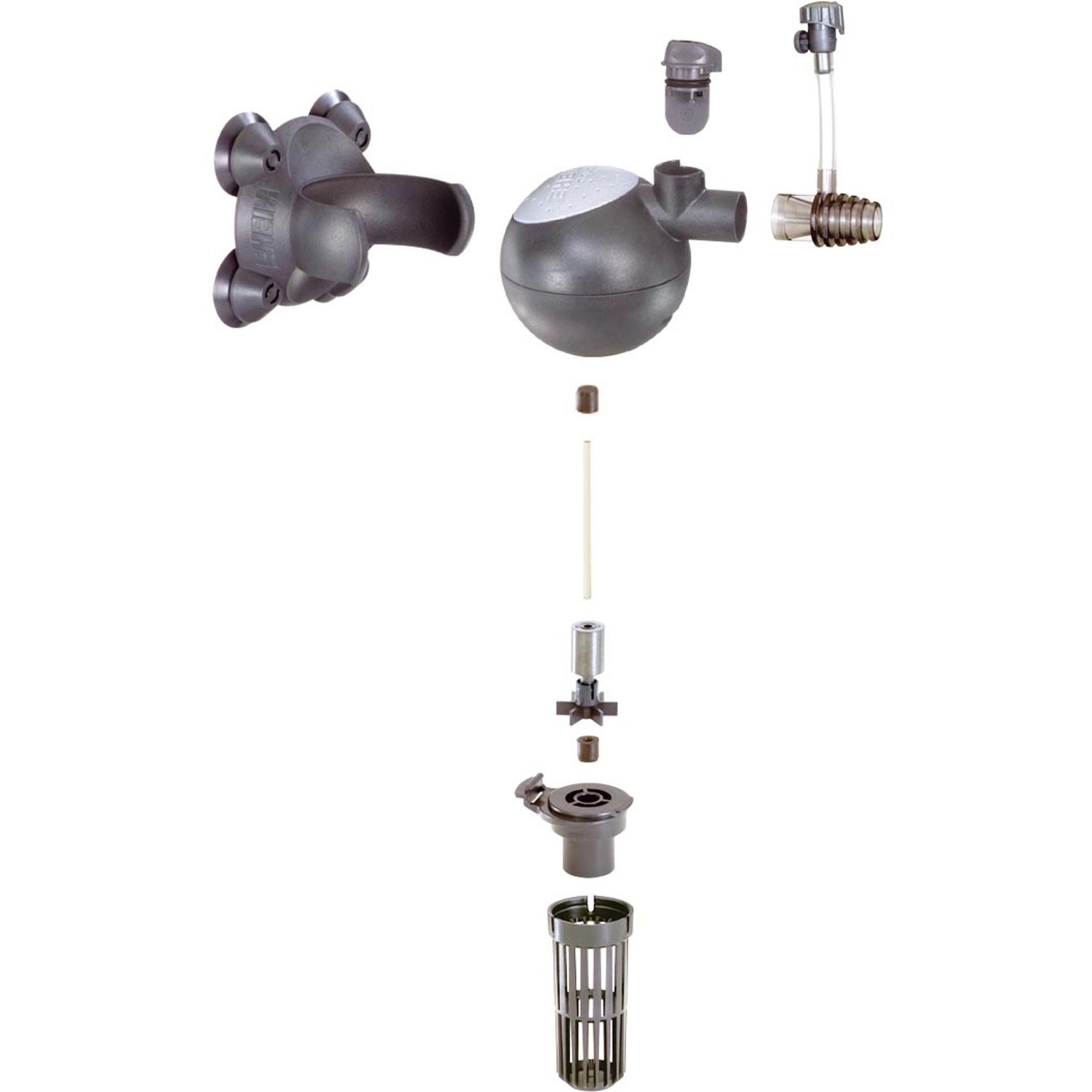 Eheim Aquaball Aquarium-Pumpe, Einzelteile im Detail. Leistungsstarke, schwenkbare Universalpumpe.