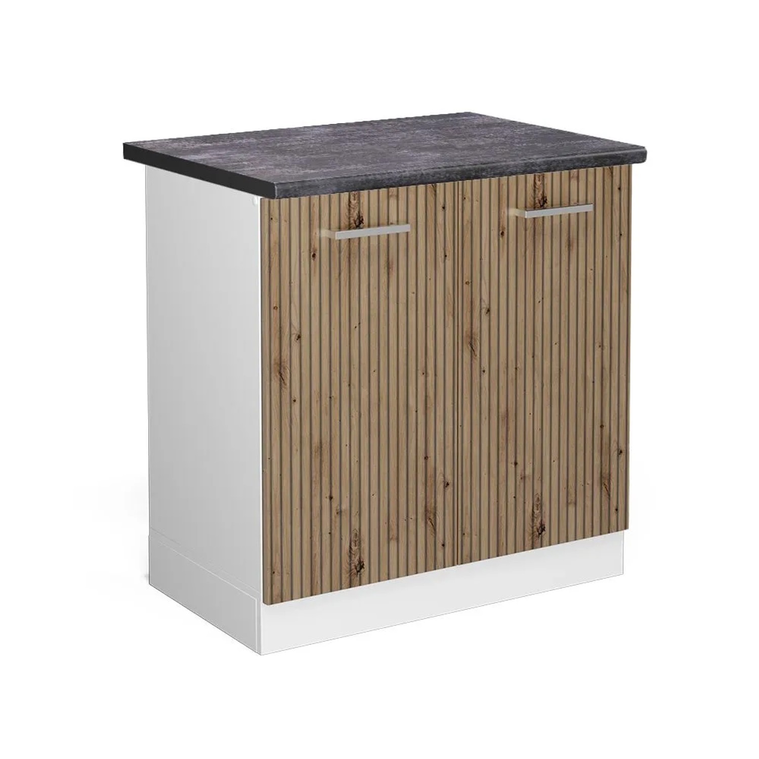 Vicco Spülenunterschrank R-Line Artisan-Eiche Weiß 80 cm AP Anthrazit