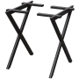 Schwarz lackiertes Metall Tischgestell im X-Design mit Querbalken (2er Set) für Esstische.