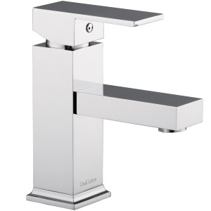 Eckige PaulGurkes Waschtischarmatur Aufputz, verchromt, für Waschbecken im Bad.