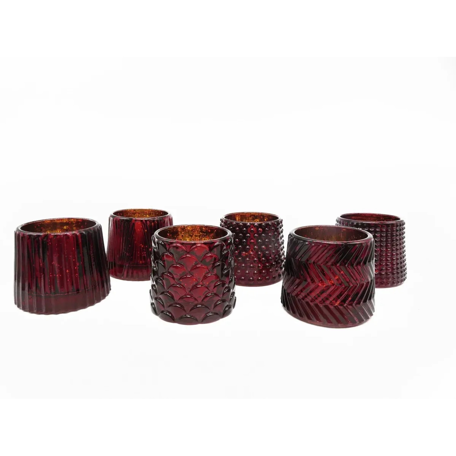 Boltze Teelichthalter Sabe 6-fach Sortiert Ø 8 cm x 7 cm Rot