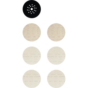 Bosch Expert Schleifnetz-Set, 7-teilig, für Exzenterschleifer Ø 225mm, Körnung 80/120/180.