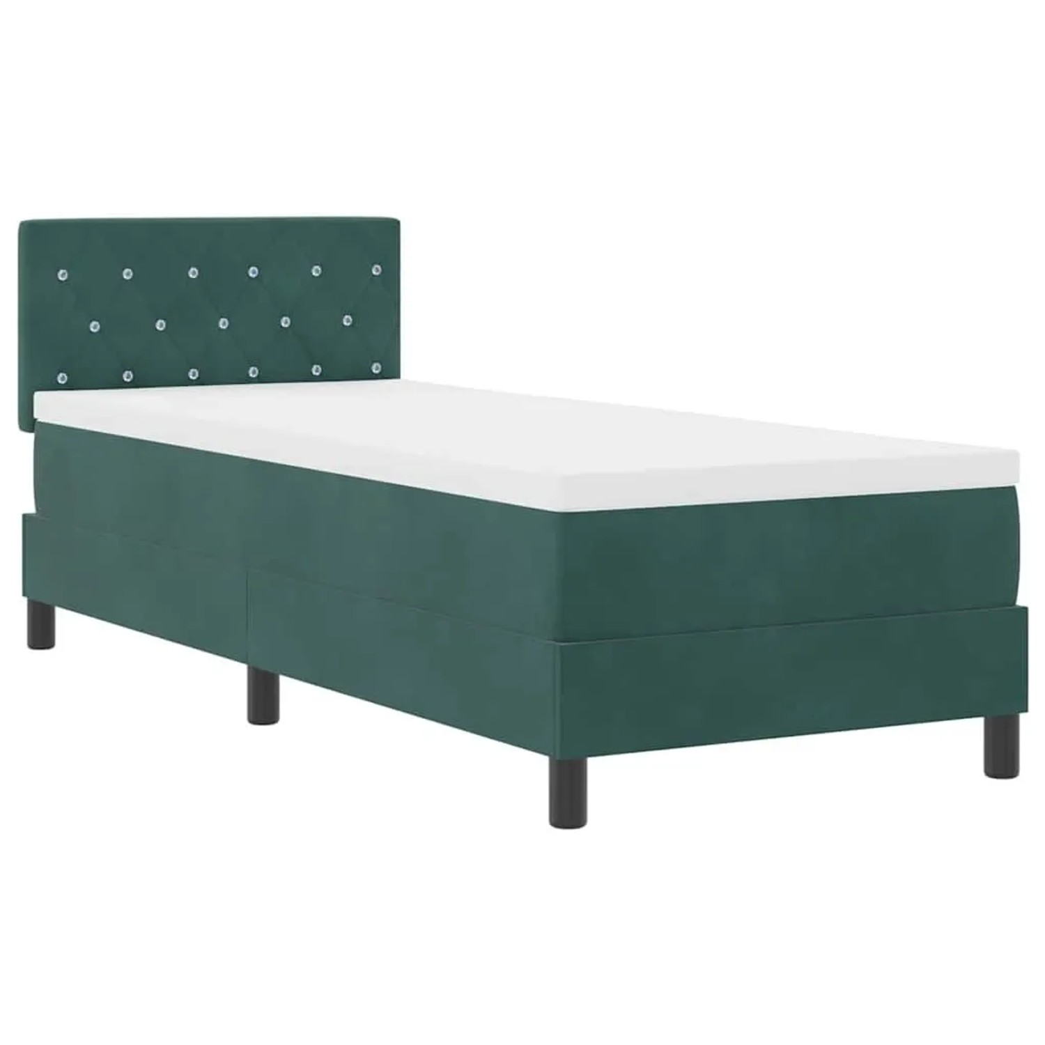 vidaXL Boxspringbett mit Matratze Dunkelgrün 80 x 200 cm Stoff 3339071 günstig online kaufen