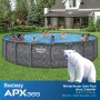 Bestway APX365 Solo Pool, Ø 671x132 cm, Marmor-Optik Dunkel, Rund, mit Personen im Wasser