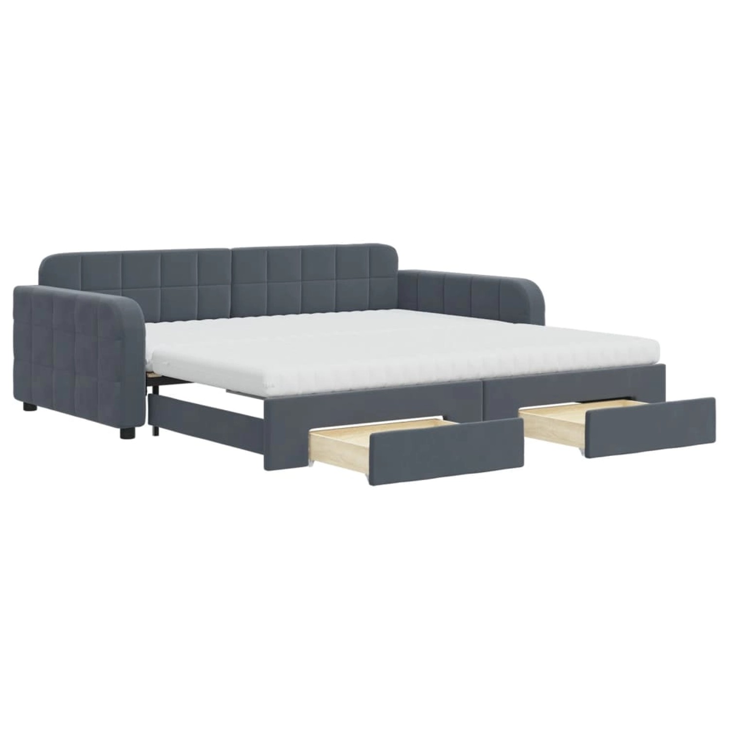 vidaXL Tagesbett Ausziehbar mit Schubladen Dunkelgrau 100x200 cm Samt 31970 günstig online kaufen